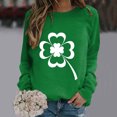 thumbnail image 2 of QIPOPIQ Chandails à Manches Longues pour Femmes T-Shirts de la Saint-Patrick Chandail Shamrock T-Shirt Vert Hauts T-Shirts de la Saint-Patrick Tuniques à Col Rond pour Dames T-Shirts de Fête T-Shirts Graphiques Aubaines, 2 of 4