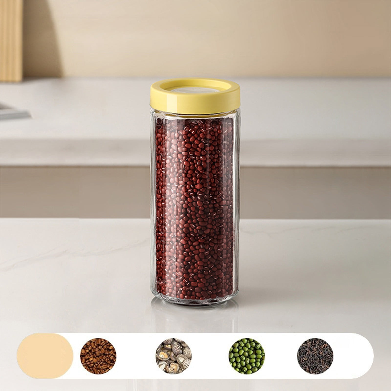 TopLLC Closet Organizers and Storage, Organization and Storage Airtight Glass Food Storage Container Vacuum Preservation Jar Dry Food Pantry Canister Set Glass Meal Prep Container Glass storage tank