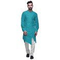 thumbnail image 1 of Atasi Button Down Long Kurta For Men Solid Chinese Collar Casual Ethnic Kurtas-XXX-Large, 1 of 6