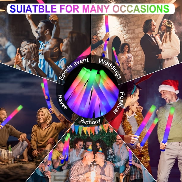Lot De 6 Colliers Lumineux De Noël – 9 LED Multicolores, 3 Modes Clignotants (fixe, Lent, Rapide), 92 Cm, Piles Incluses, Décoration Festive