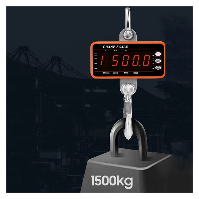1500kg/ 500kg Digital Hanging Scale Remote Control Heavy Duty Crane Scale Dimmable LED Industrial Hook Scales Electronic Scale ,Portable