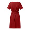 thumbnail image 5 of Robes pour Femmes 2024 Été Surdimensionnées Vacances Col en V Bouton Taille Hauts Robe Rabais de 50 % Liquidation!, 5 of 5
