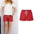 thumbnail image 2 of Dealovy Womens Cotton Linen Shorts Drawstring High Rise Solid Color Summer Lighjtweight Beach Shorts, 2 of 6