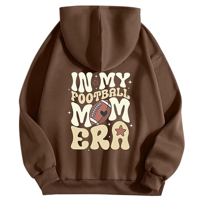 WEAIXIMIUNG Fall Sweatshirts for Women Plus Size Ladies' Autumn and Winter Fashionable Rugby Print Hooded Sweatshirt