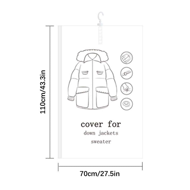 Birdeem Sacs de Rangement sous Vide Suspendus Sacs de Rangement sous Vide Suspendus Sacs de Rangement pour Vêtements Sacs de Rangement sous Vide Réutilisables