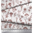 thumbnail image 3 of Soimoi Tissu en Velours Rouge Feuilles et Imprimé Floral d'Onagre 1 Yard 58 Pouces de Large, 3 of 3