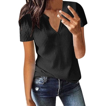 2025 Chemise Femme Manches Courtes Demi-Chemise Haut Décontracté Stylé Chemises Manches Trois-Quarts Demi-Chemise Femme Chemise en Jean pour Femmes T-Shirt Surdimensionné