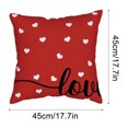 thumbnail image 3 of TIMIFIS Throw Pillows Covers 18x18 Inch, Valentine Linen Pillows Case with Red Hearts Love for Large Couch Sofa Home Inside Outside Holiday Party Decor, 3 of 6