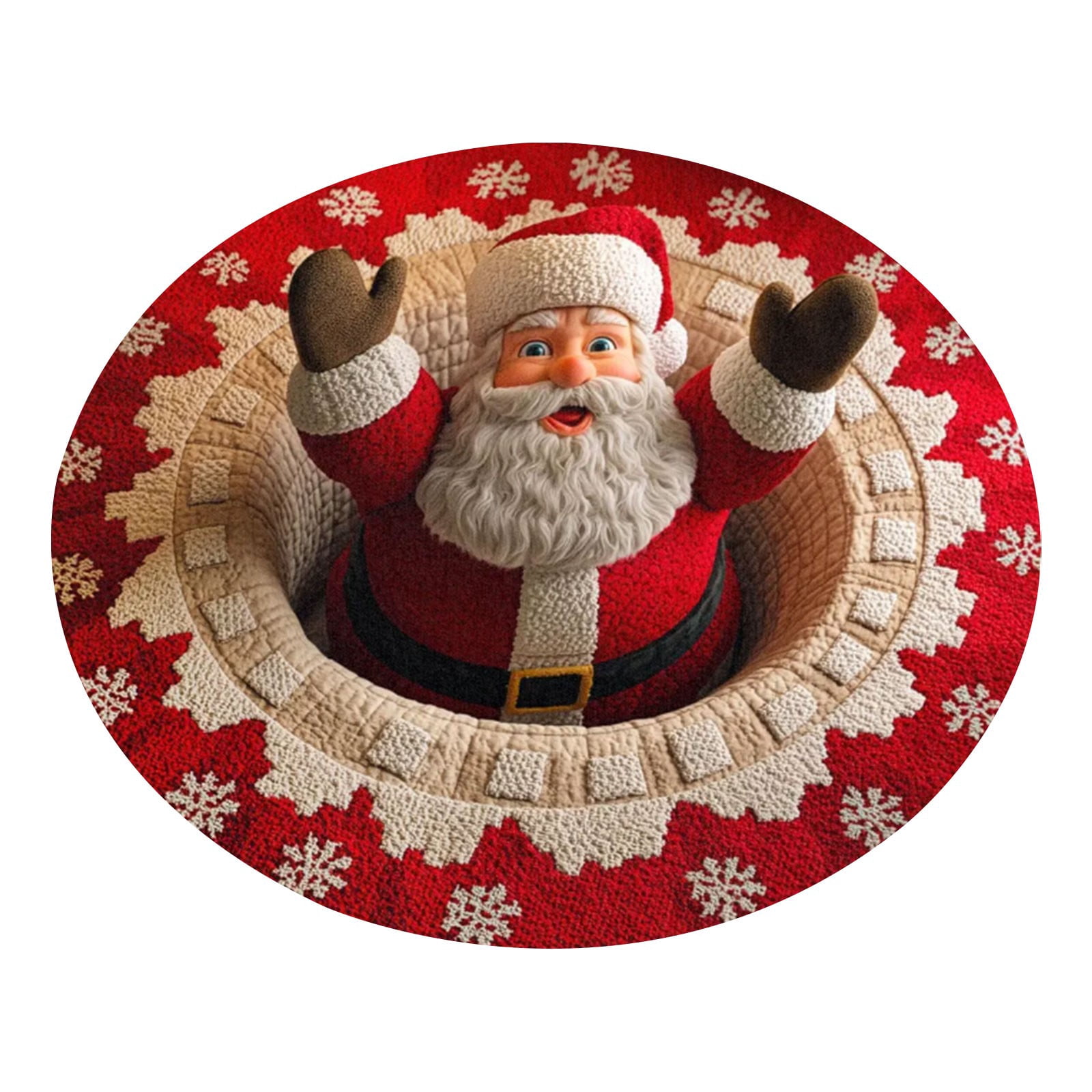 Christmas 3D Rug,Personalized Christmas Optical Illusion Rugs,Round ...