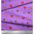 thumbnail image 2 of Soimoi Purple Rayon Crepe Fabric Triangle & Arrow Heart Print Fabric by the Yard 46 Inch Wide, 2 of 5
