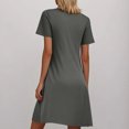 thumbnail image 4 of Ovzne Robes d'Été pour Femmes 2025 Robe d'Été Femmes Chemise de Nuit avec Poches Chemises de Sommeil Manches Courtes Tenue de Nuit devant Plissé Nuisette Col Rond Robe de Nuit Robe d'Été Manches Courtes C, 4 of 6