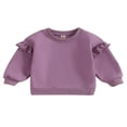 thumbnail image 1 of Enfants Filles Casual Col Rond Sweat-Shirts Volants Garniture Pulls à Manches Longues Tops Chemise, 1 of 7