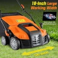 thumbnail image 4 of IRONMAX 16-Inch Electric Dethatcher & Scarifier 15A 2-In-1 Lawn Dethatcher Orange, 4 of 10