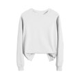 thumbnail image 1 of Timegard Hauts pour Femmes Chandails en Molleton Col Rond Manches Longues Couleur Unie Chandail Basique Décontracté Ample Hauts, 1 of 6