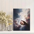 thumbnail image 2 of Divine Hand Reaching Heaven Canvas Wall Art 15.75x11.81 Inches, 2 of 8