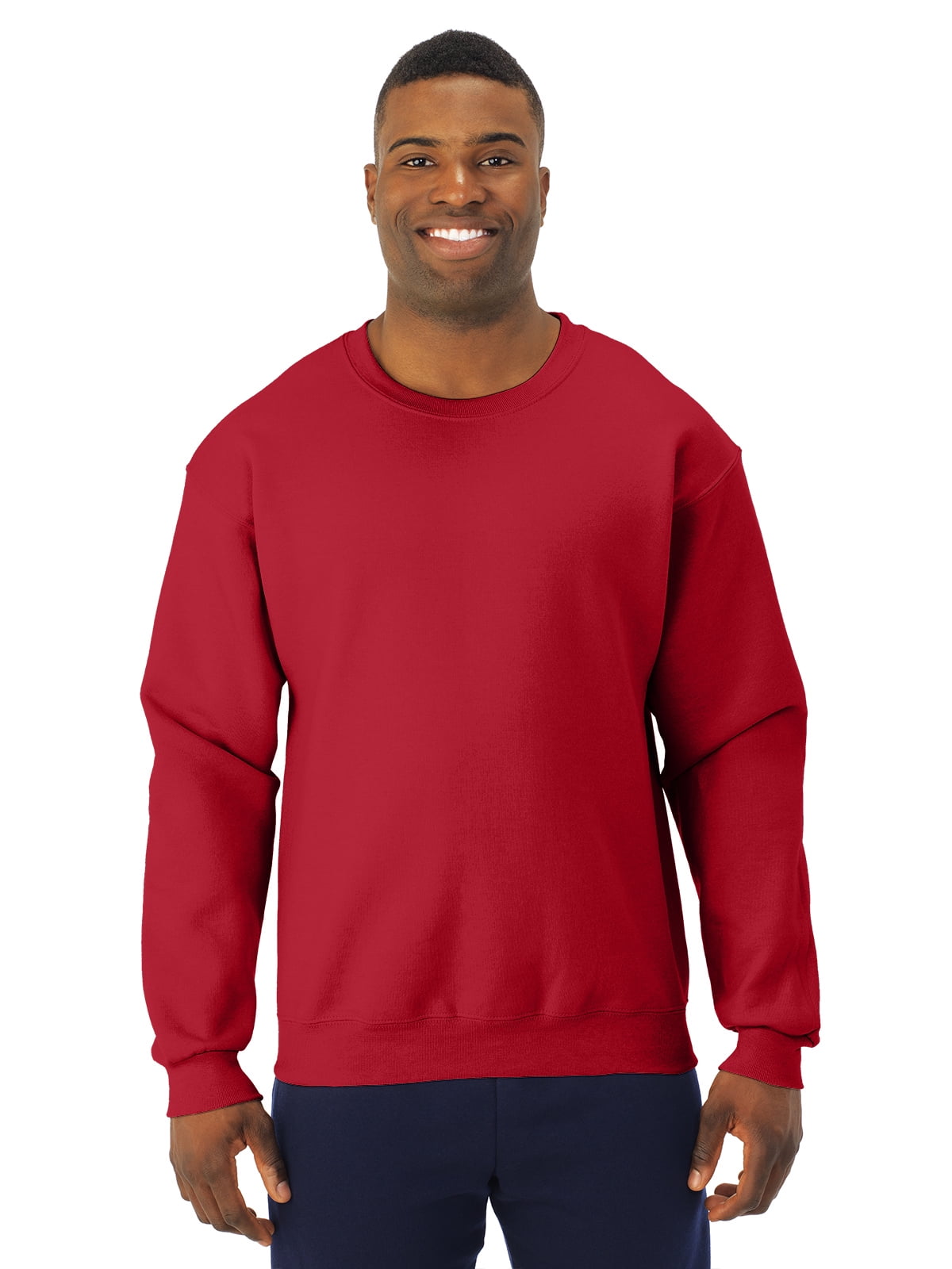 Jerzees Mens NuBlend Super Sweats Crew Sweatshirt, L, True Red