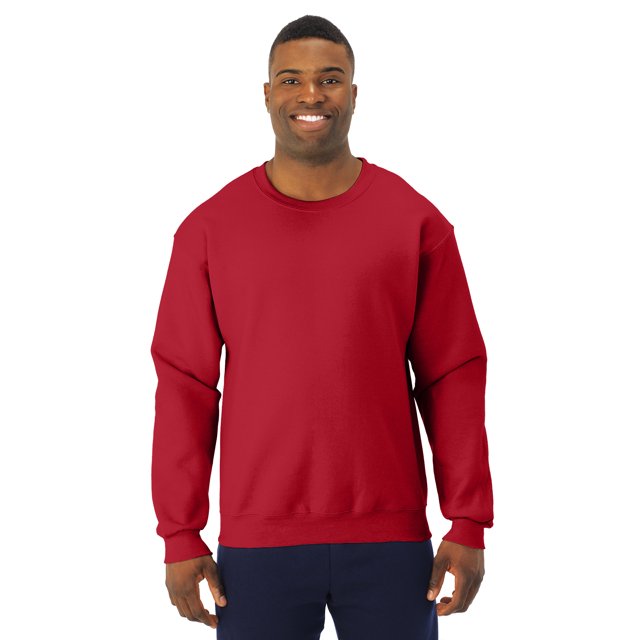 Jerzees Chandail Molletonné Ras du Cou NuBlend Super Sweats pour Hommes, G, Rouge Vif