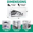 thumbnail image 5 of OLLIE XL Shoe Storage Boxes – Foldable and Stackable Shoe Storage Organizer for Closet – Clear HardFor Up to Size 13 – Acrylic Shoe Box Storage Containers for Jordan, Sneakers, Boots (12-Pack, Black), 5 of 5