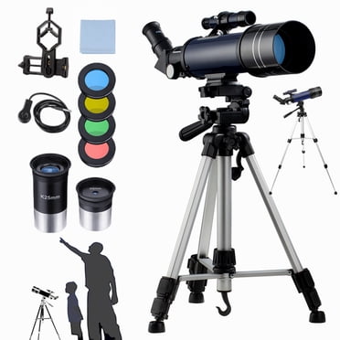 Télescope 400 Mm/70 mm avec Trépied et Adaptateur pour Téléphone, Télescope Portable pour Enfants et Débutants, Télescope de Voyage