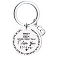 thumbnail image 1 of EGNMCR Keychains DIY To My SON Stainless Steel Last Name 26 Letter Keychain 2.5cm Fashion Decorations, 1 of 6