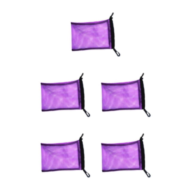 maskred Compact Dive Swimming Drawstring Mesh Bag for Diving Snorkel Gear Purple 9 Inch x 6.5 Inch 5Set