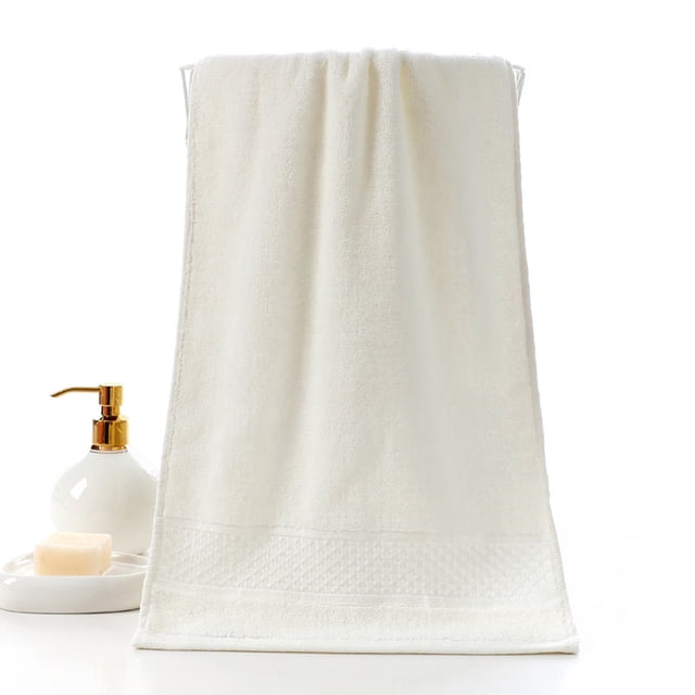 Fiudx Towel Thickened Soft Absorbent Plain Color Household Wash Face Gift Towel