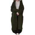 thumbnail image 1 of Innerwin Cardigan Veste pour Dames Chandail à Capuchon de Vacances Long Maxi Manteaux Vert Armée S, 1 of 3