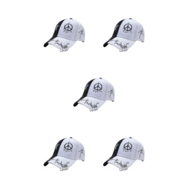 Baohd Stylish Adjustable Baseball Cap For Summer And Sun Protection Stylish And Practical Hats For Women black white rings 5Set