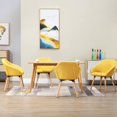 thumbnail image 1 of vidaXL Dining Chairs 4 pcs Yellow Fabric, 1 of 5