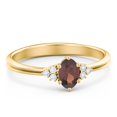 thumbnail image 1 of Birthstone Oval Ring with Shoulder Accents - Garnet (January), 1 of 5