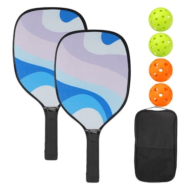 Unique Bargains Ensemble de Palettes de Pickleball avec 2 Raquettes de Pickleball en Bois 1 Balles de Pickleball un Sac de Transport