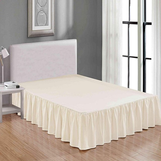 MesaSe Sheets & Beyond Solid Microfiber 14” Bed Skirt Queen White