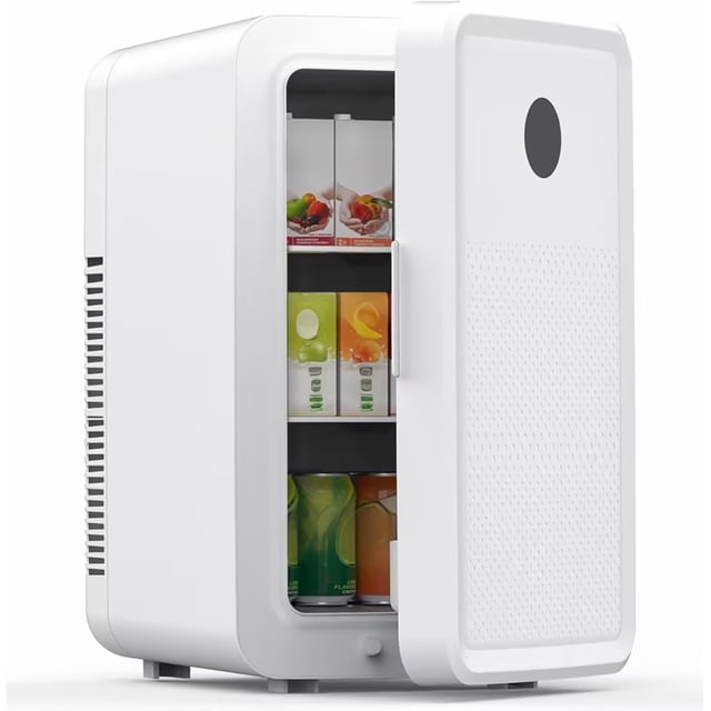 Luiuiu Mini Fridge for Bedroom, Portable Small Refrigerator Cooler & Warmer, Compact Personal Fridge for Drinks, Snacks, Dorm, Car, Office Use