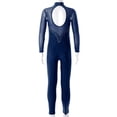 thumbnail image 4 of Choomomo Combinaison de Danse Ballet à Manches Longues avec Strass pour Filles, Bleu Marine 10, 4 of 7