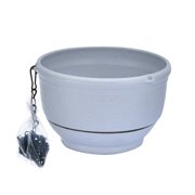 Maoww Flower Plants Pot Hanging Pots Planting Seedling Storage Holder Decoration Garden Planter Basket for Patio Greenhouse Gray White