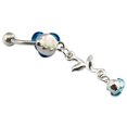 thumbnail image 3 of Visland Romantic 2-Rose Connected Dangling Belly Ring Navel Button Jewelry Gift, 3 of 7
