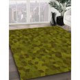 thumbnail image 3 of Ahgly Tapis d'Intérieur Lavable en Machine Carré Transitionnel Jaune Foncé Vert, 7 Pieds Carré, 3 of 7