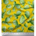 thumbnail image 1 of Soimoi Yellow Silk Fabric Cactus Tree Fabric Prints By Yard 42 Inch Wide, 1 of 1