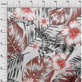 thumbnail image 3 of oneOone Tissu Popeline de Coton Brun Rouille Floral & Feuilles Matériel de Robe Tissu Imprimé Tissu au Mètre 42 Pouces de Large, 3 of 4