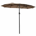 thumbnail image 1 of Gymax Parasol de Patio Double 15 Pieds, Parasol de Marché Extérieur Double Face avec Manivelle, Beige, 1 of 10