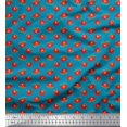 thumbnail image 1 of Soimoi Blue Georgette Viscose Fabric Tomato Vegetable Decor Fabric Printed Yard 42 Inch Wide, 1 of 3