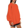thumbnail image 4 of ORUYROP Chandails en Molleton Surdimensionnés pour Femmes Manches Longues Col Rond Chandail Décontracté Ample Couleur Unie Polaire Tops Pulls, 4 of 7