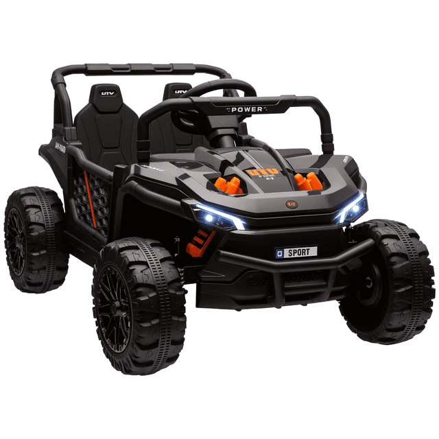 Qaba Voiture Électrique 12 V pour Enfants avec Télécommande, Suspension à Ressorts Noire