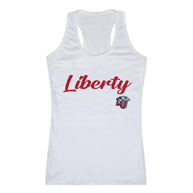 W Republic 557-129-WHT-03 Liberty University Womens Script Tank Top, White - Large