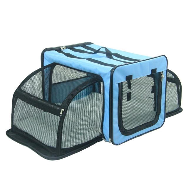 Pet Life H5BLMD Cage pour Chien en Fil Métallique Extensible Double, Bleue - Moyen