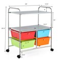 thumbnail image 2 of Patiojoy 4-Drawer Rolling Storage Cart Metal Rack Organizer Shelf with Wheels Multicolor, 2 of 6