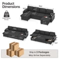 thumbnail image 3 of Innumia U-Shaped Convertible Sofa Bed with Storage, Dark Gray, 3 of 9