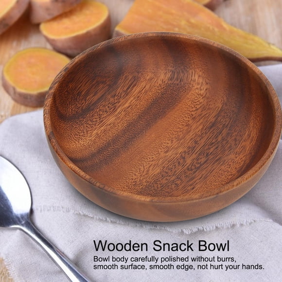 Wooden Snack Plates Fruit Food Salad Soup Bowls Family Cafes Use Small Wooden Bowl Sets, Nut and Small Snack Serving Bowls, Sauce Bowls