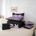 thumbnail image 4 of Erosebridal Ensemble de Literie Princesse Nœud Papillon Taille Simple, Imprimé Guépard Violet, Réversible 7 Pcs, 4 of 5