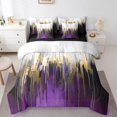 thumbnail image 1 of YST Literie Violette 7 Pcs Ensemble de Couette Graffiti Aquarelle, Esthétique Moderne Lit en Sac, Format Simple, 1 of 4